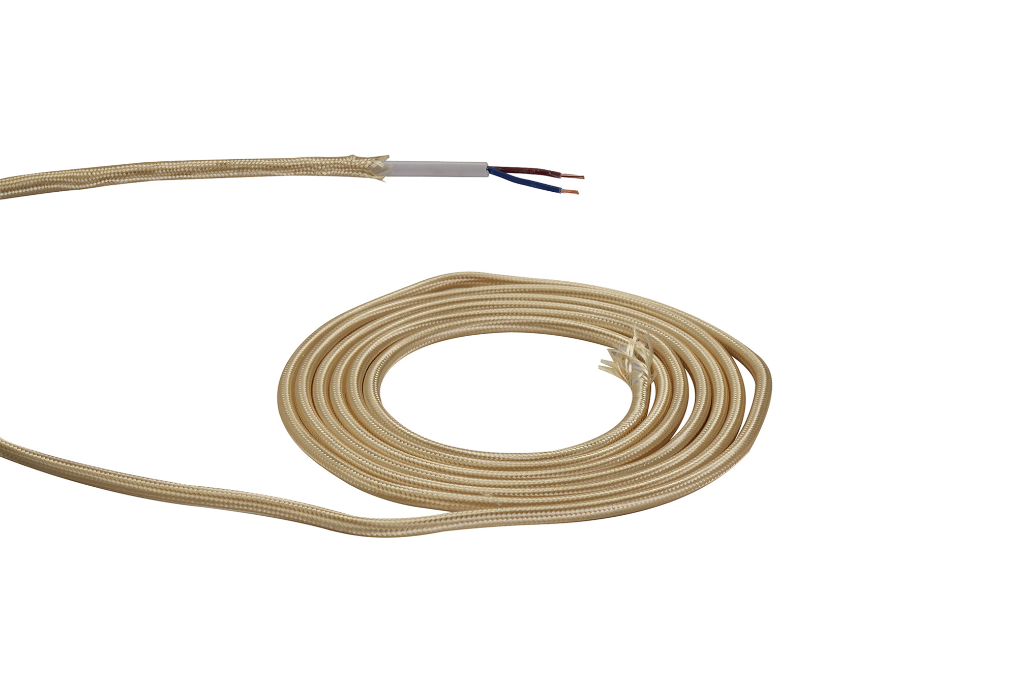 D0523  Cavo 1m Gold Braided 2 Core 0.75mm Cable